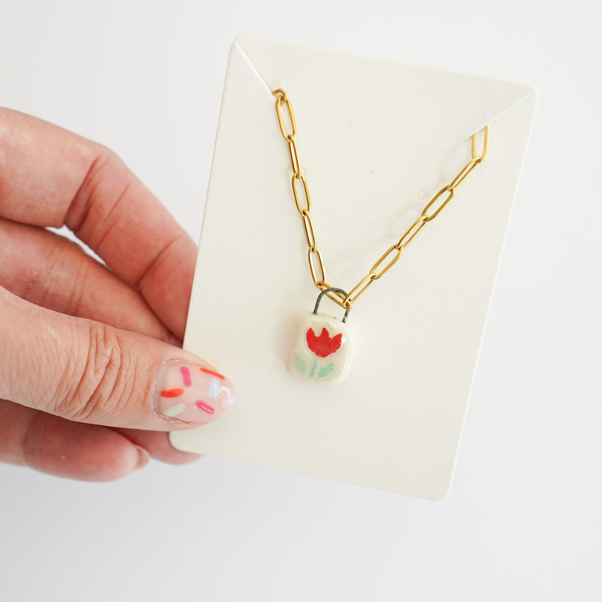 Red Tulip Necklace