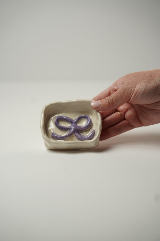 Purple Bow Trinket Tray