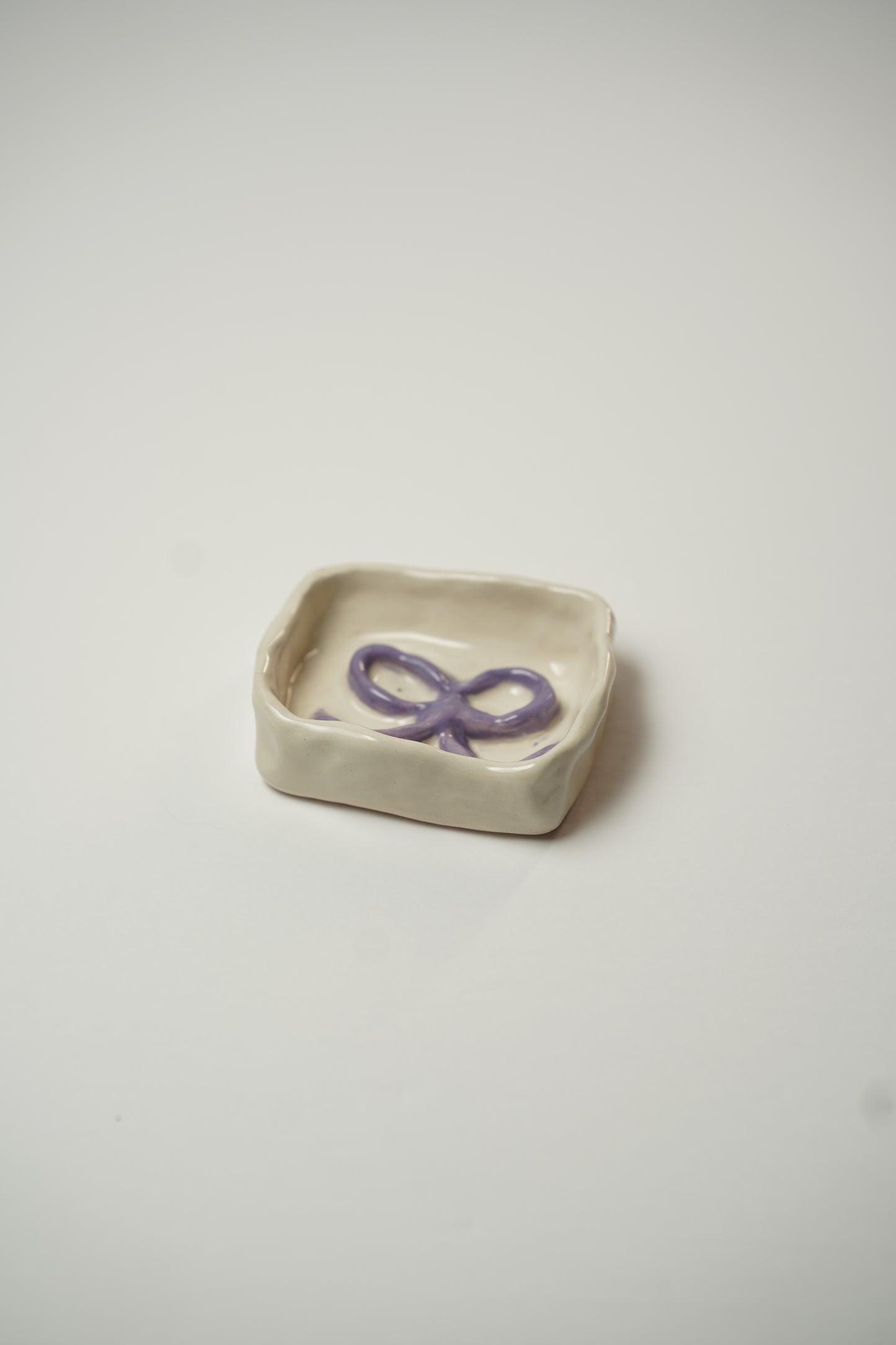 Purple Bow Trinket Tray