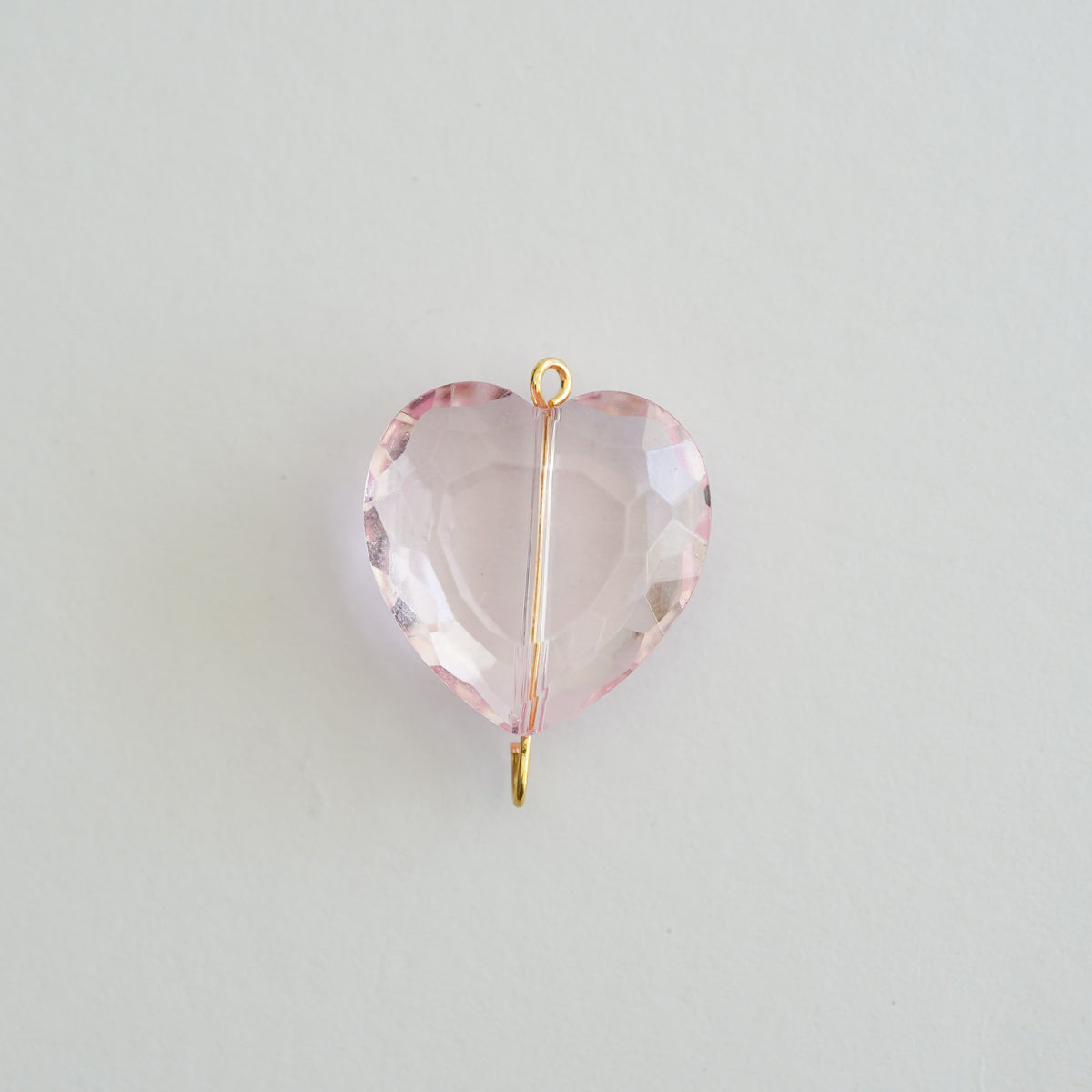 Pink Glass Heart Charm